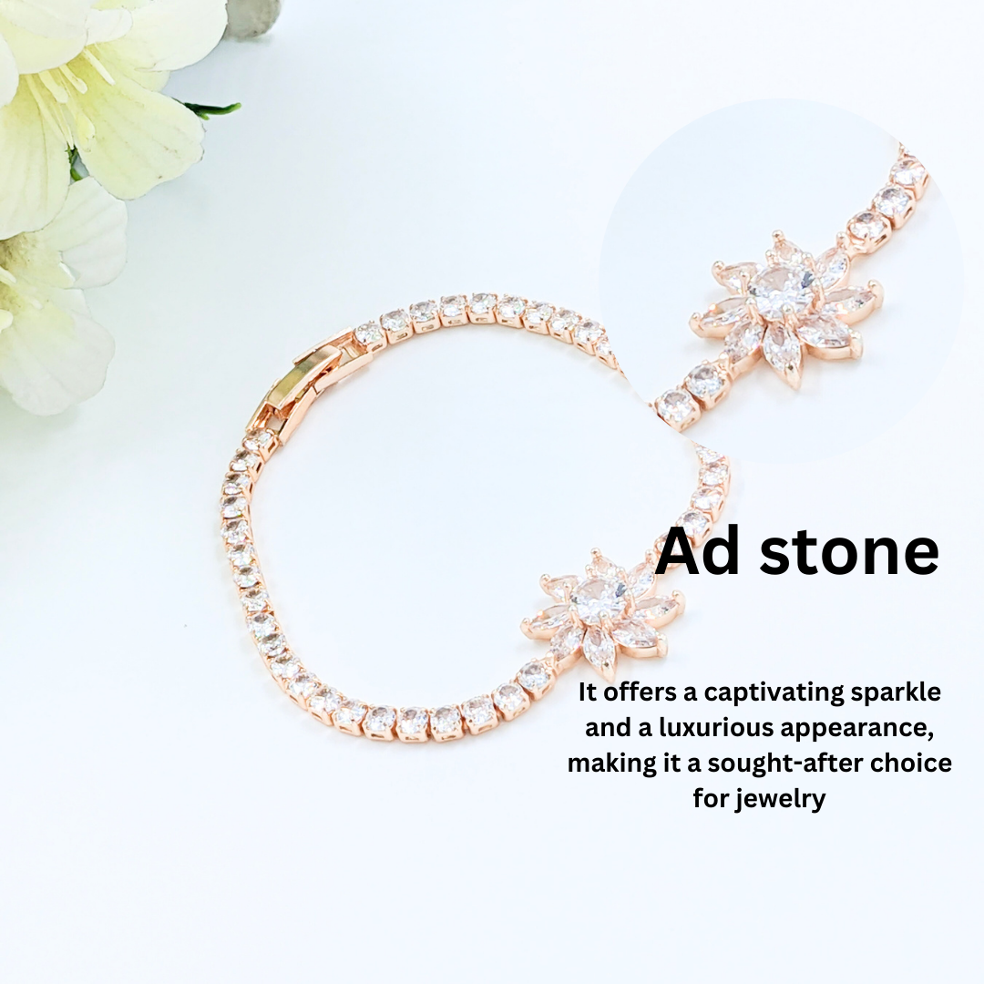 Sparkling Crystal Flower women's bracelet