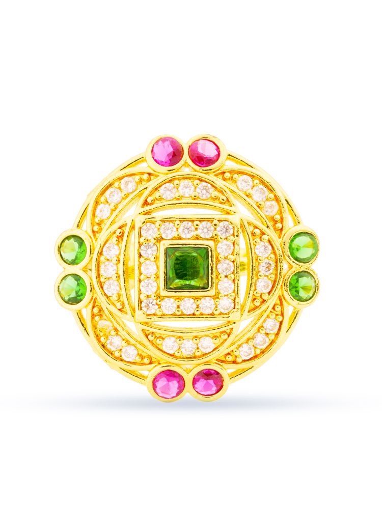 Enchanting Emerald and Diamond Orb Ring: A Celestial Elegance