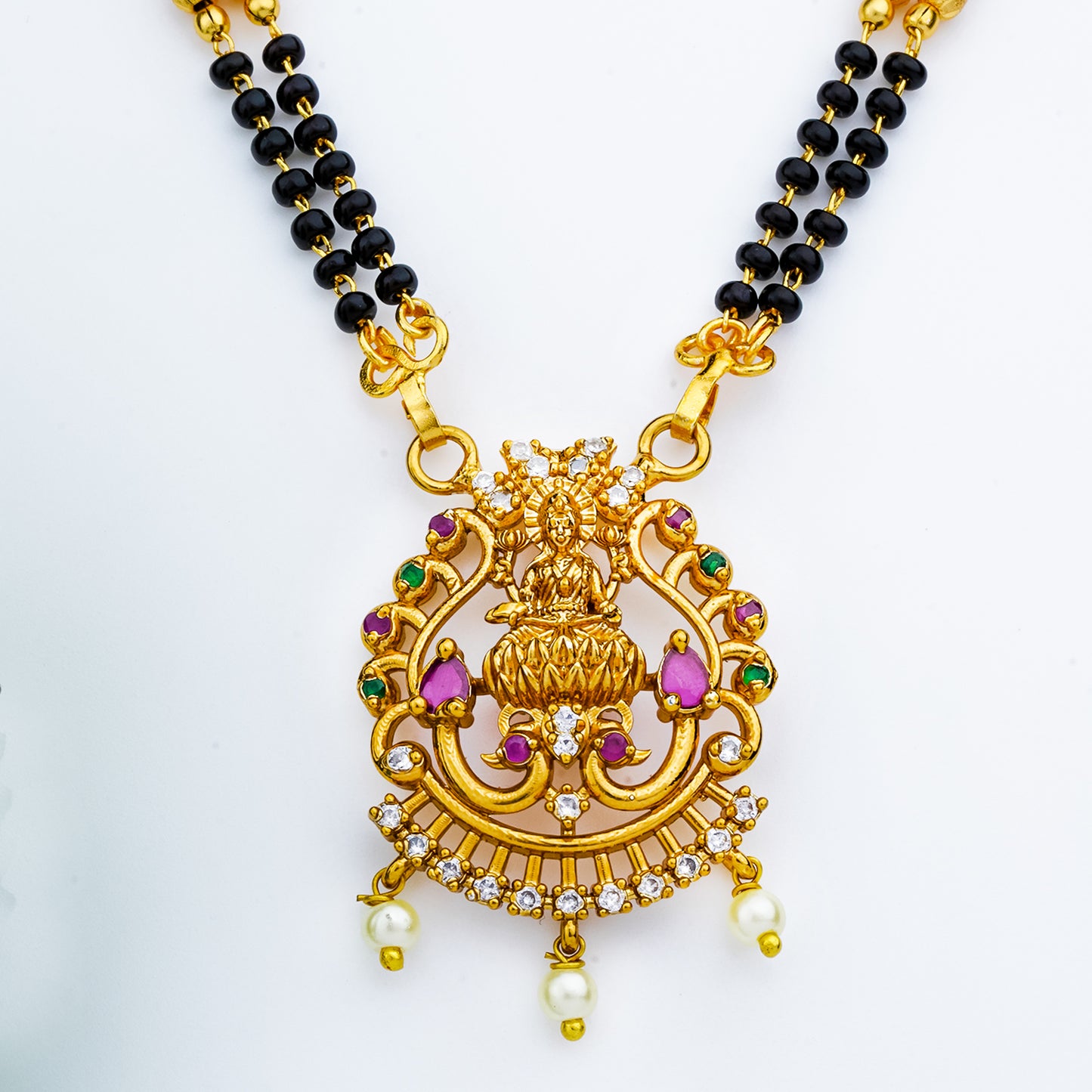 Divine Lakshmi Mangalsutra with Intricate Design and Gemstones