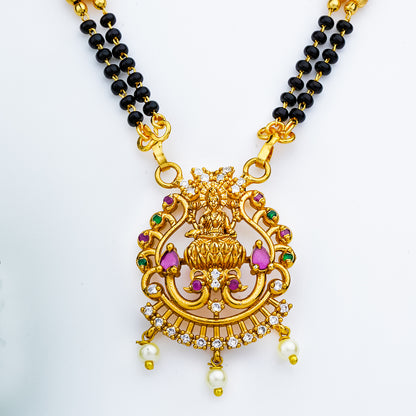 Divine Lakshmi Mangalsutra with Intricate Design and Gemstones