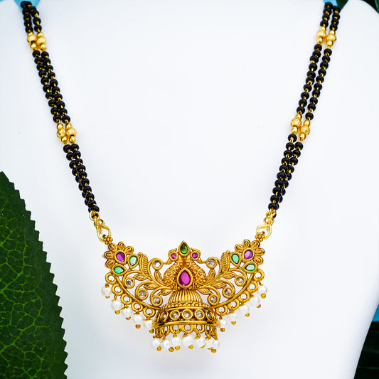 Gold-Plated Mangalsutra with Pearl Embellishments