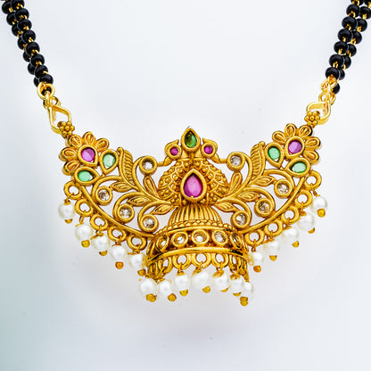 Gold-Plated Mangalsutra with Pearl Embellishments