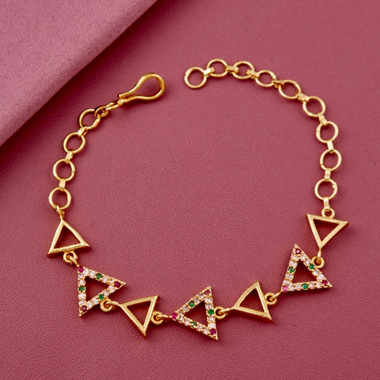 Gold Plated Triangle Diamond Bracelet-A Contemporary Classic