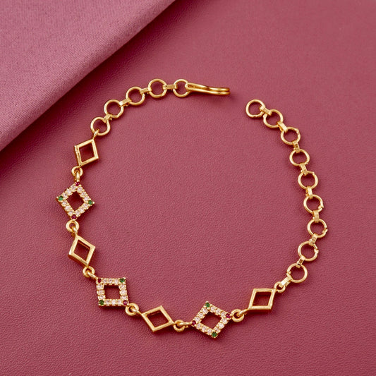 Gold Plated Diamond Adjustable Bracelet- A Timeless Beauty