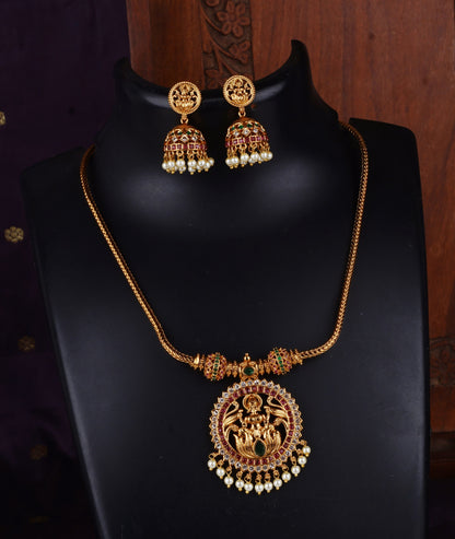 Lakshmi Chokers with Chain and a Pair of Jhumka