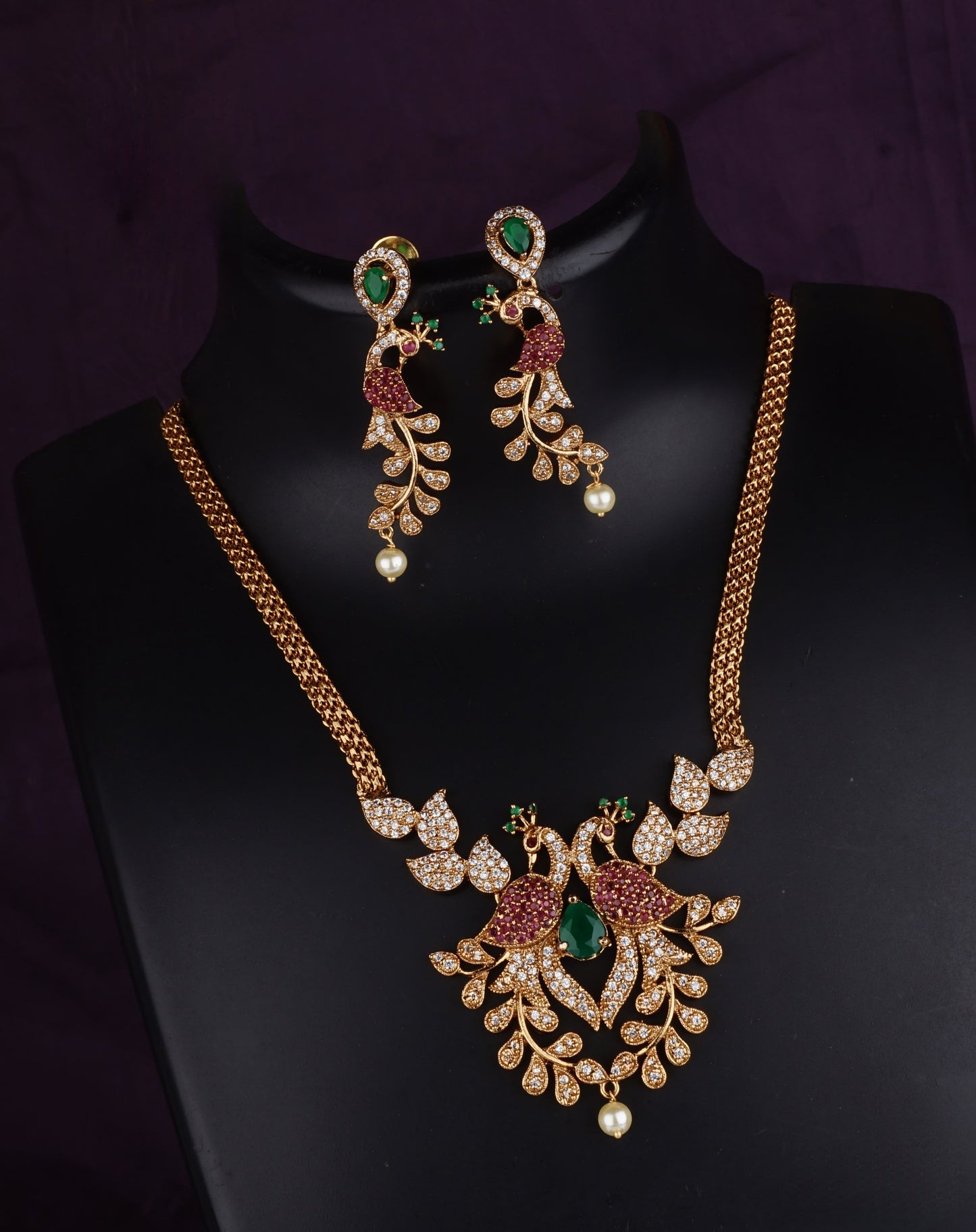 Peacock Theme Naan Tadu Necklace for Women